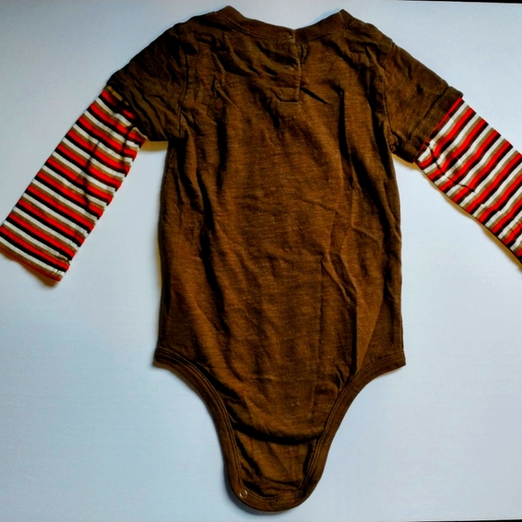 Disney Mickey mouse, onesie/bodysuit brown & orange 18 Mo long sleeves - Picture 3 of 3